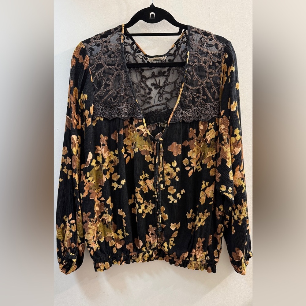 Gimmicks by BKE Boho Floral Lace Blouse L - Picture 2 of 14